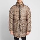 Wooyoungmi Men's All Over Logo Puffer Jacket in Beige/Black