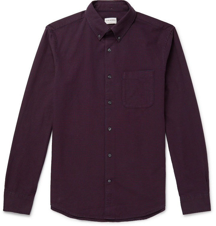 Photo: CLUB MONACO - Slim-Fit Button-Down Collar Checked Cotton Oxford Shirt - Blue