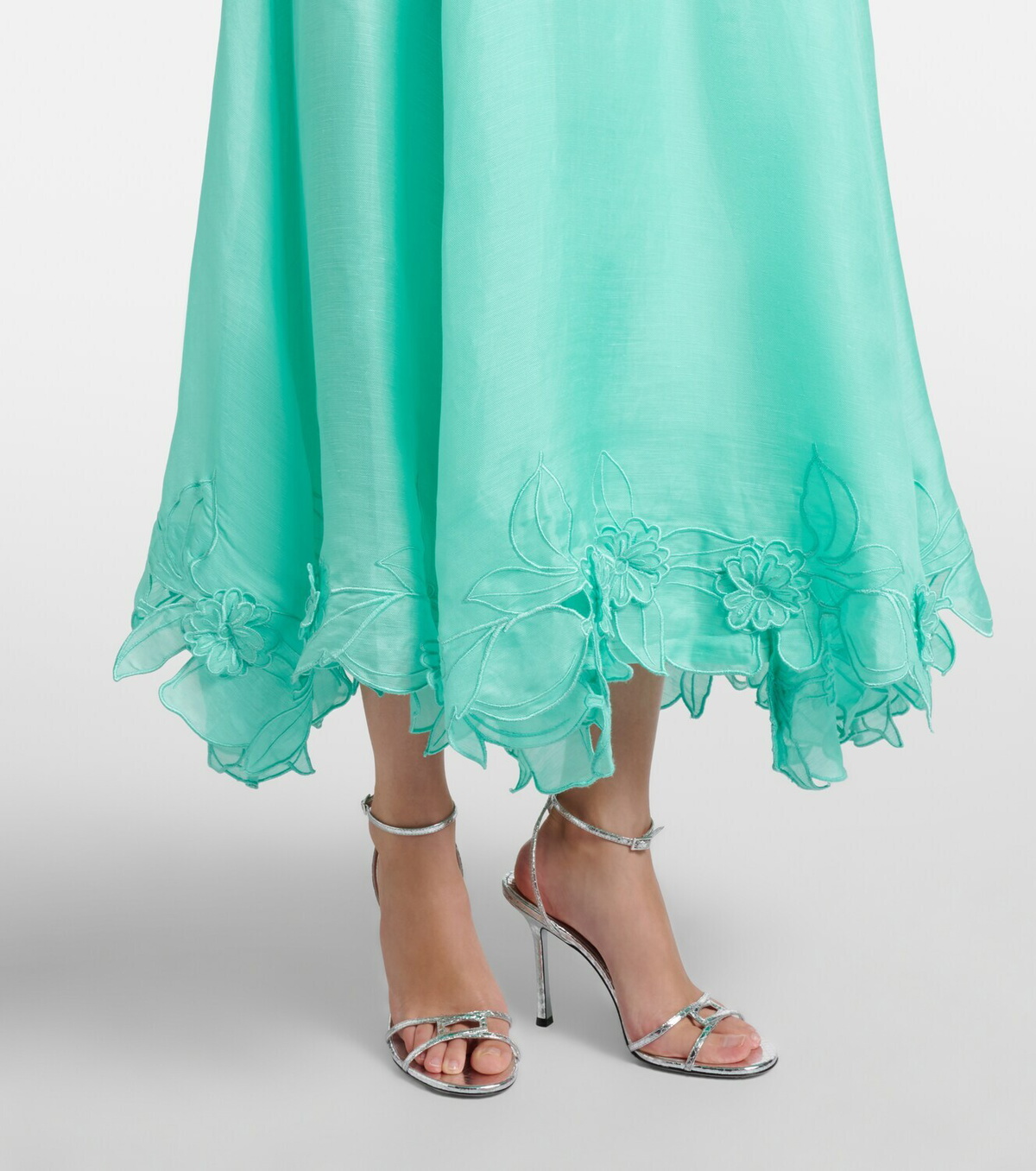 Leo Lin Elsie tie-neck linen and silk maxi dress