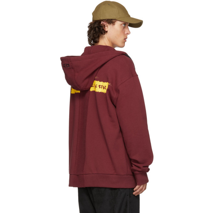 D by D Burgundy Raw Cut Hoodie