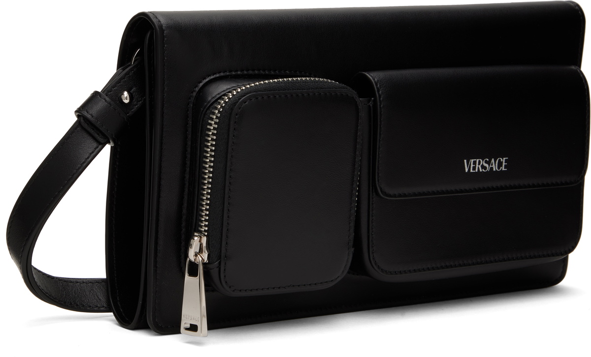Versace Black Cargo Trifold Clutch Versace