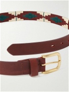 Sid Mashburn - Polo 2.8cm Embroidered Leather Belt - Brown