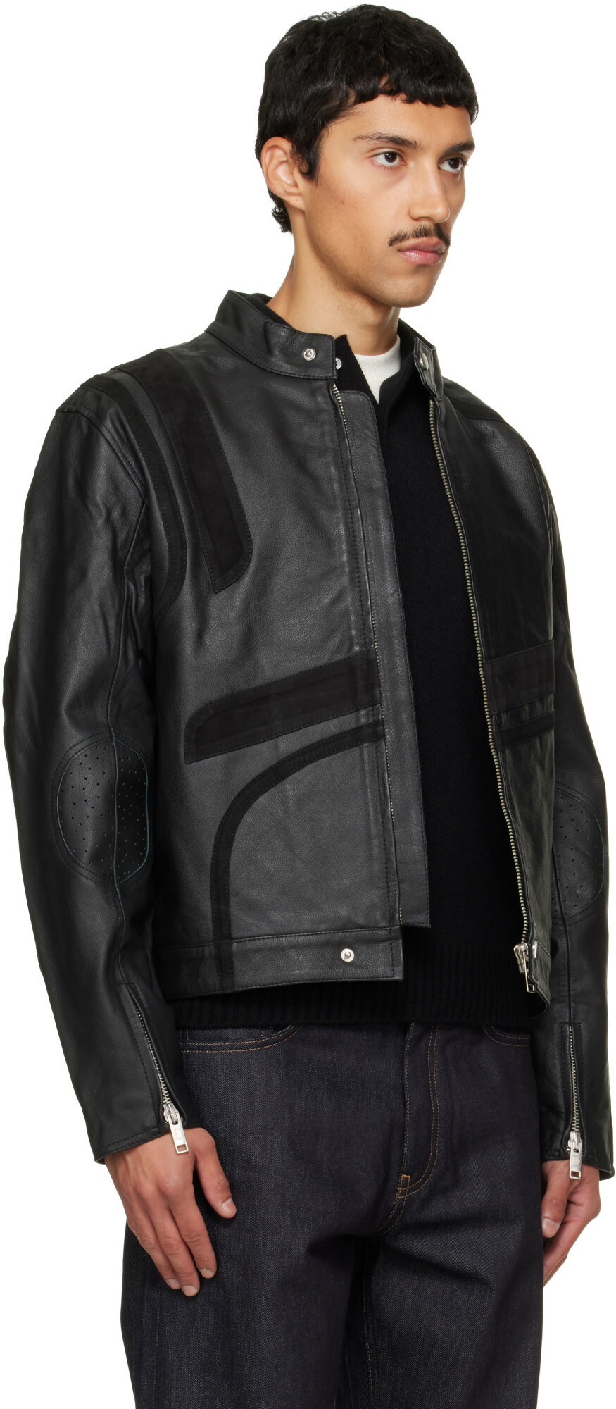 Deadwood Black Hiro Leather Moto Jacket