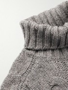 TOM FORD - Cable-Knit Wool-Blend Rollneck Sweater - Gray