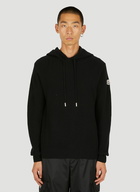 Logo Patch Hooded Sweater in Black