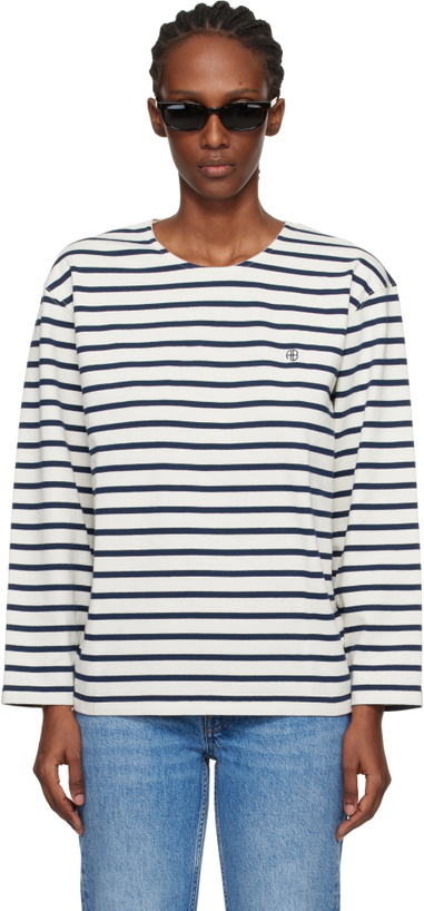 Photo: ANINE BING Off-White & Navy Newton T-shirt