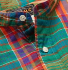 Beams Plus - Grandad-Collar Checked Madras Cotton Shirt - Green