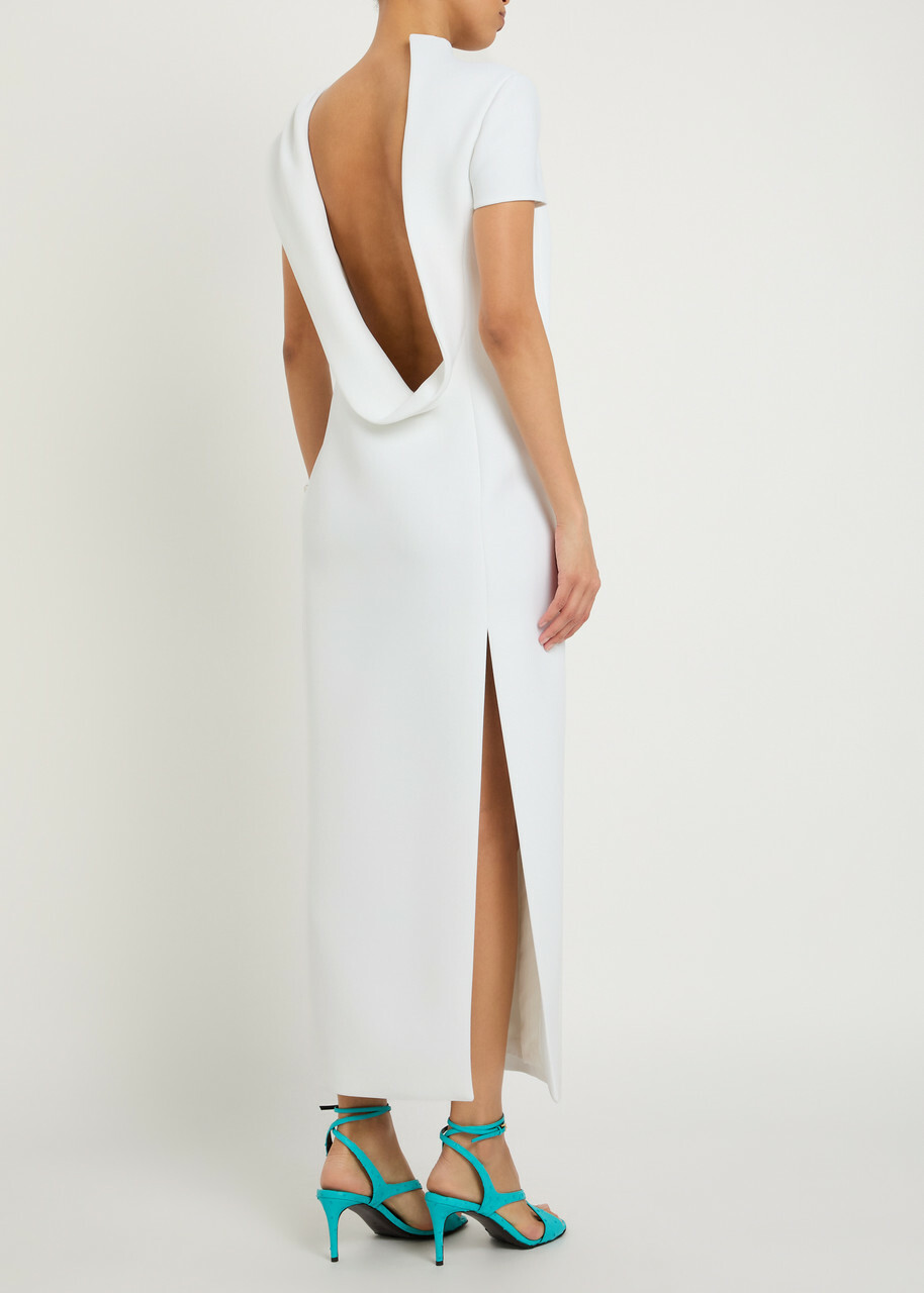 Khaite Iryl Open-back Draped Crepe Dress White