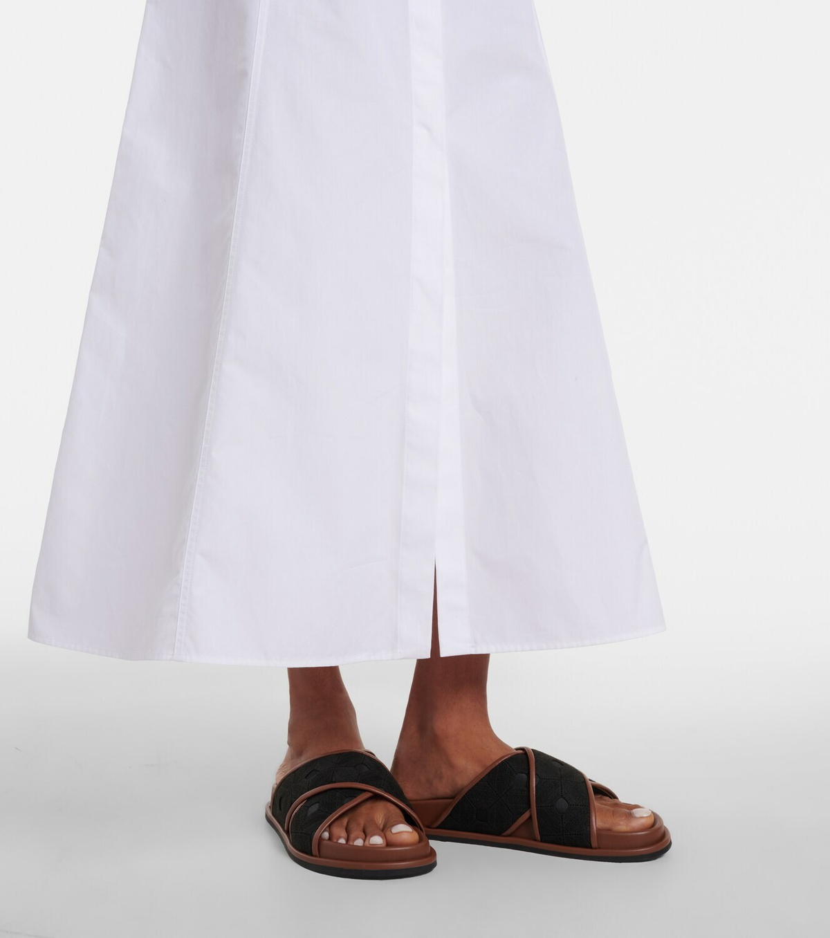 Max Mara Adunco belted cotton poplin shirt dress