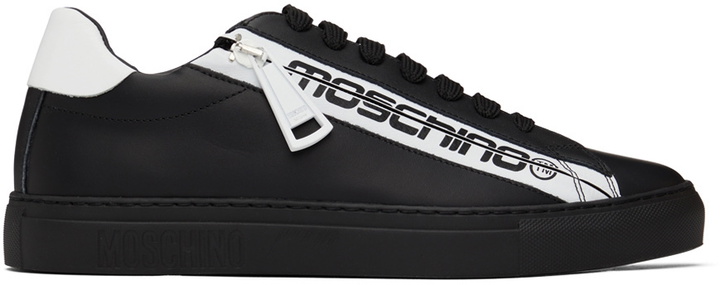 Photo: Moschino Black Zip Logo Sneakers