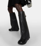 Givenchy Shark Lock Biker leather knee-high boots