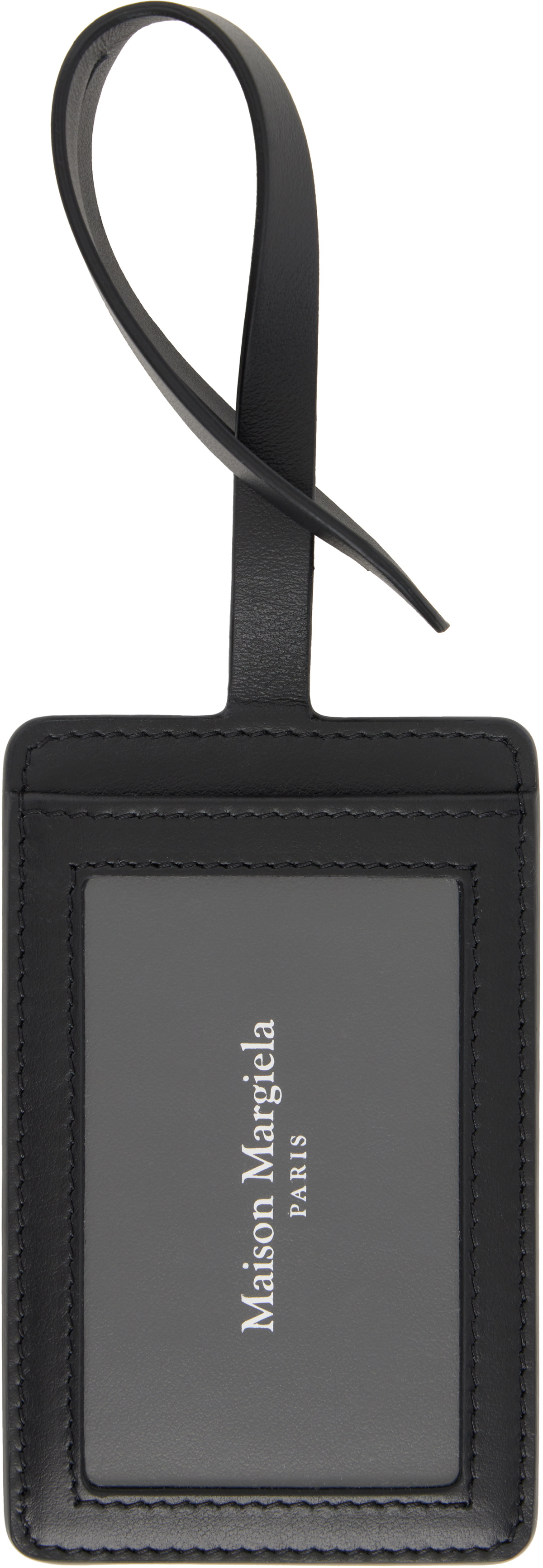 Maison Margiela Black Four Stitches Luggage Tag Maison Margiela