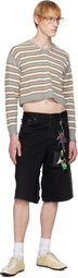 Ashley Williams Gray & Beige Molly Knit Sweater