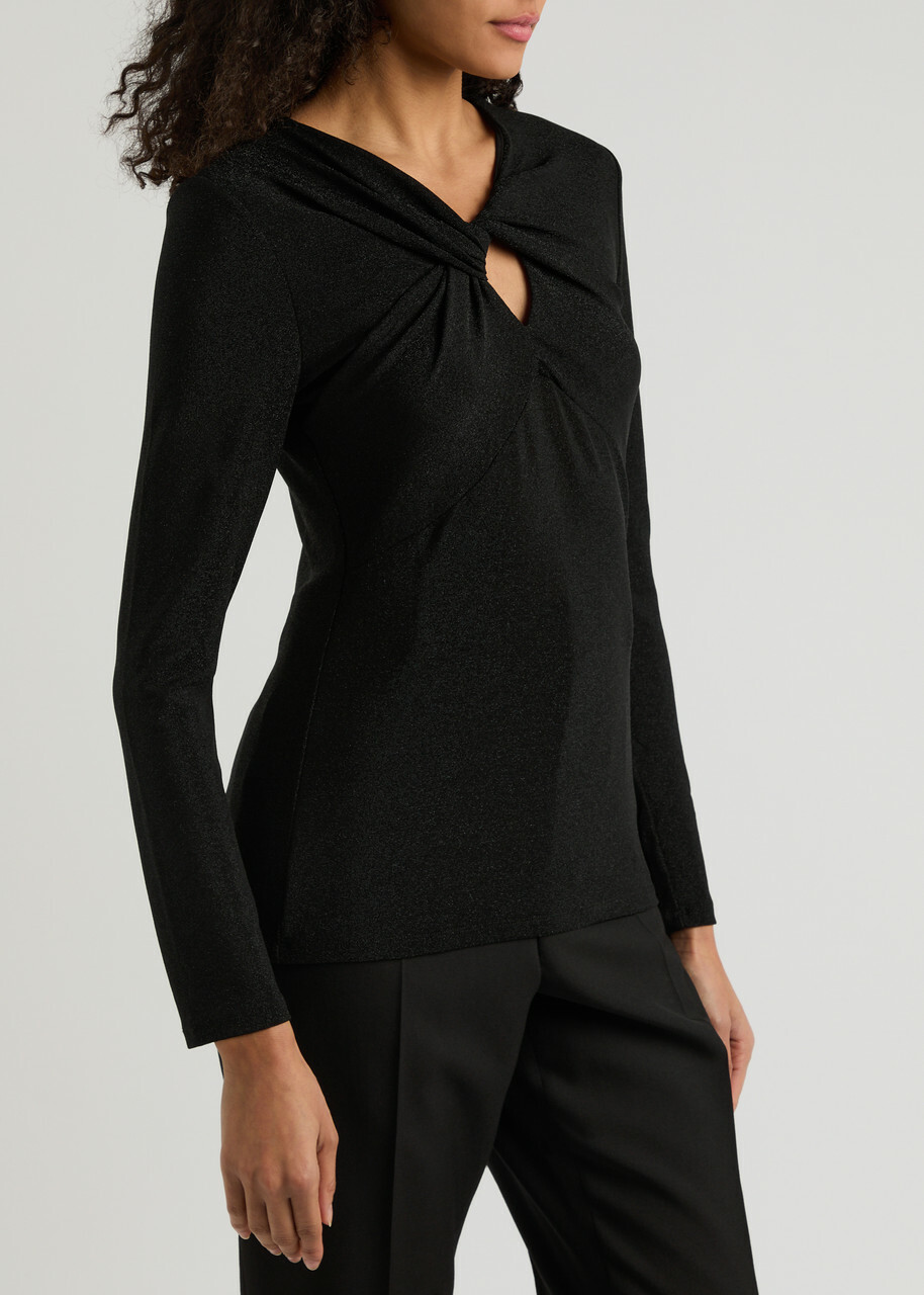 Diane Von Furstenberg Ursula Knotted Lamé top Black