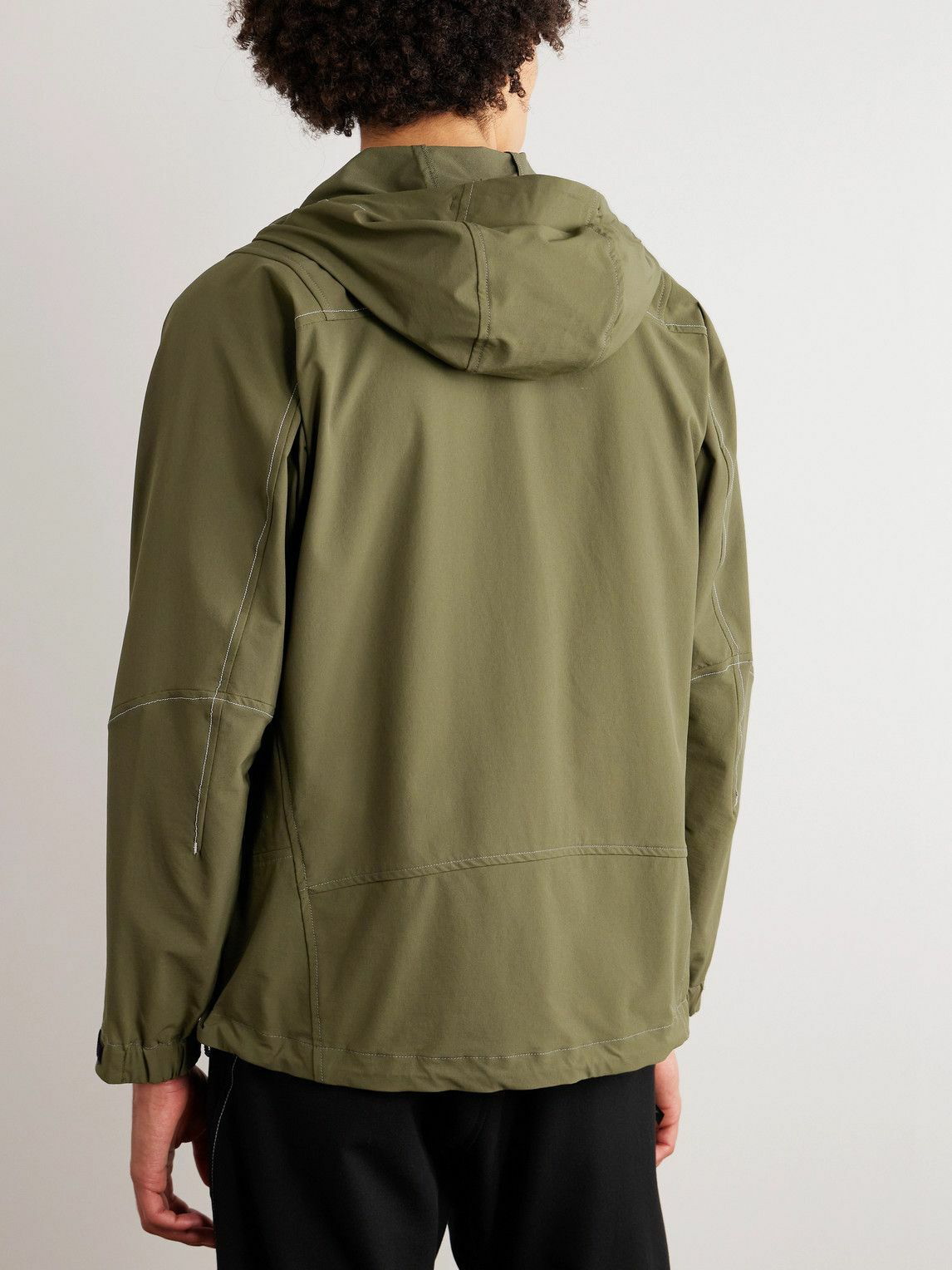 And Wander - Logo-Print Schoeller® 3XDRY® Hooded Jacket - Green and Wander