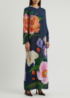 Borgo DE Nor Capucine Floral-print Maxi Dress Navy