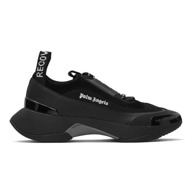 Photo: Palm Angels Black Recovery Lace-Up Sneakers