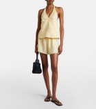 Staud Paddle embellished linen shorts