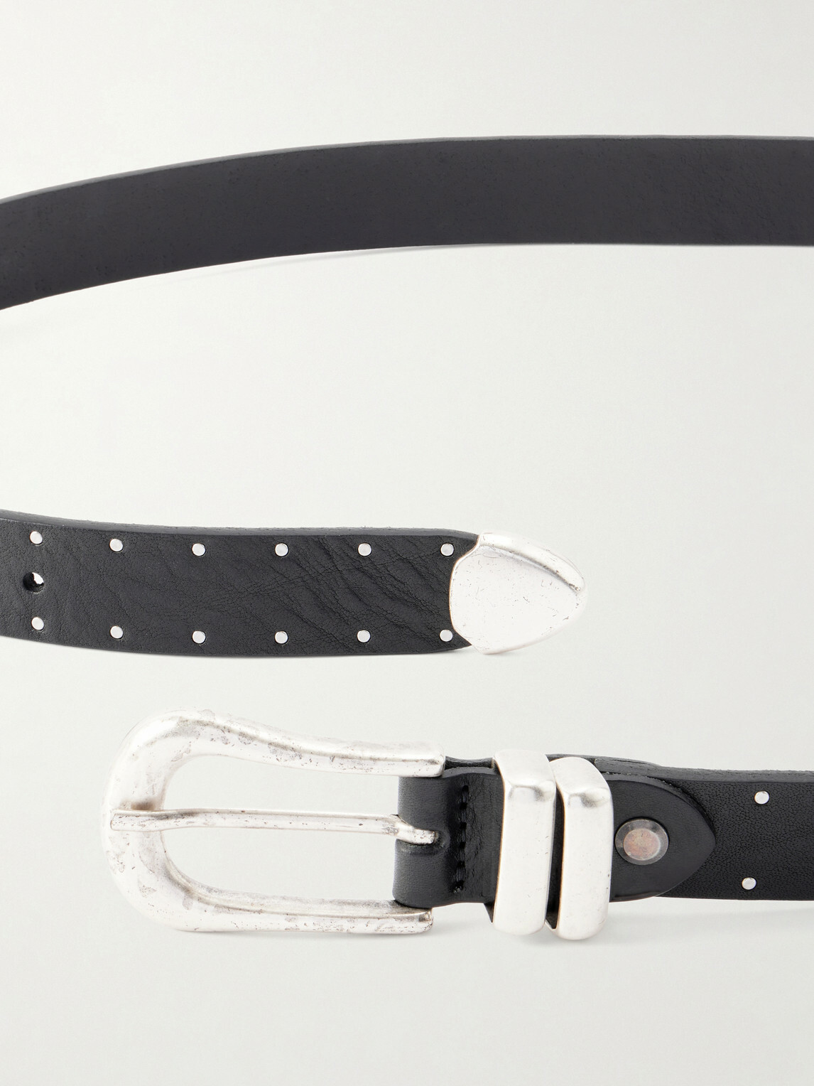 SECOND / LAYER - The Doc 2cm Studded Leather Belt - Black