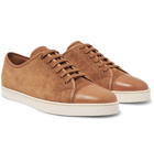 John Lobb - Levah Cap-Toe Leather and Suede Sneakers - Light brown