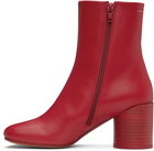 MM6 Maison Margiela Red Anatomic Ankle Boots