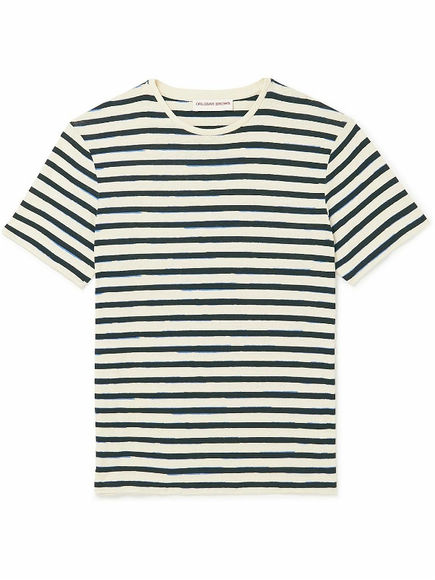 Photo: Orlebar Brown - Striped Cotton-Jersey T-Shirt - Neutrals