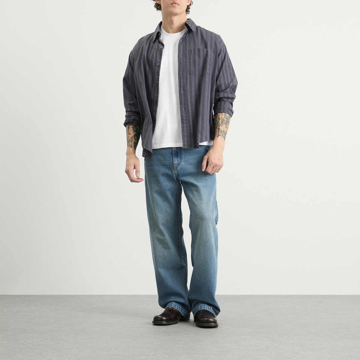 Le Père Men's Double Sleeve T-Shirt in White