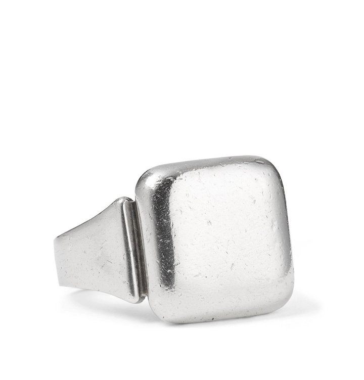 Photo: Bottega Veneta - Distressed Sterling Silver Signet Ring - Silver