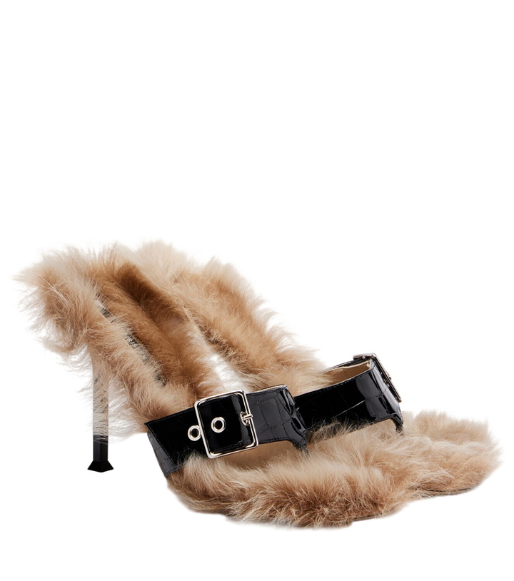 Photo: Christen Helix 95 croc-effect leather thong sandals