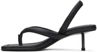 St. Agni Black Thong Heeled Sandals
