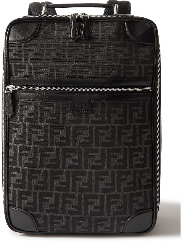 Photo: Fendi - Leather-Trimmed Monogrammed Canvas Backpack