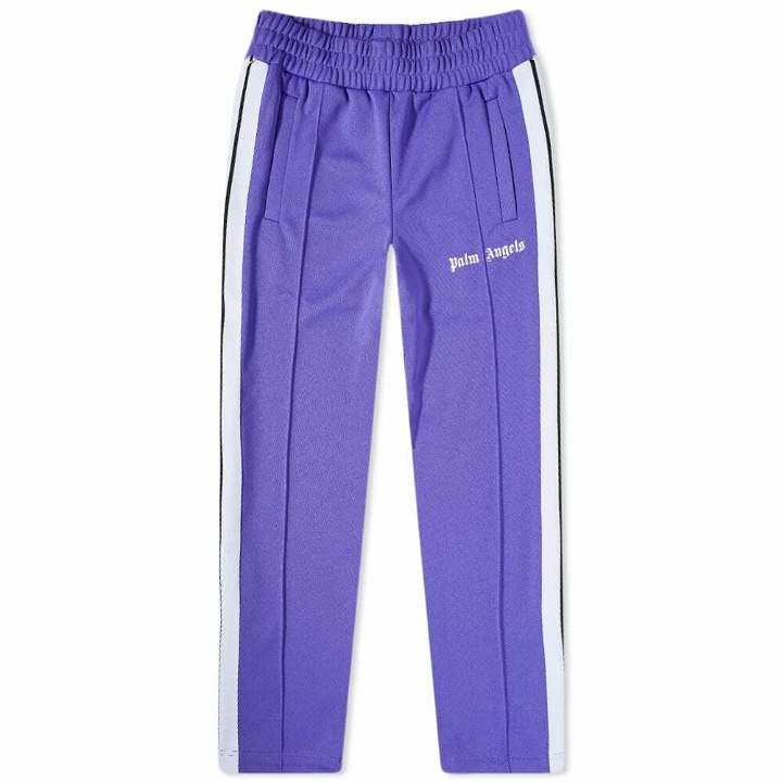 Photo: Palm Angels Men's Taped Track Pant in Purple /White