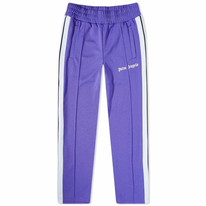 Photo: Palm Angels Men's Taped Track Pant in Purple /White