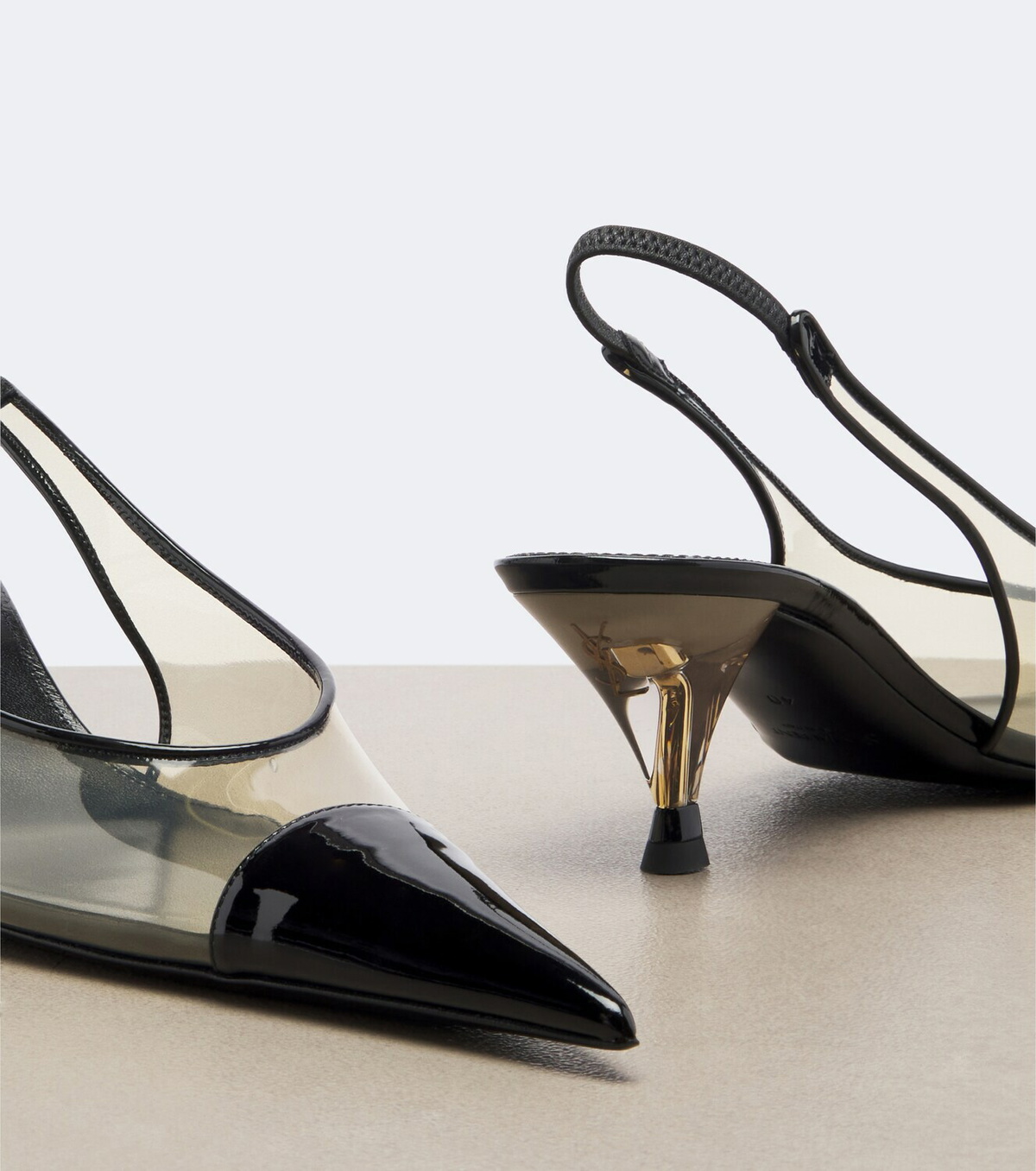 Saint Laurent Fanny leather-trimmed slingback pumps