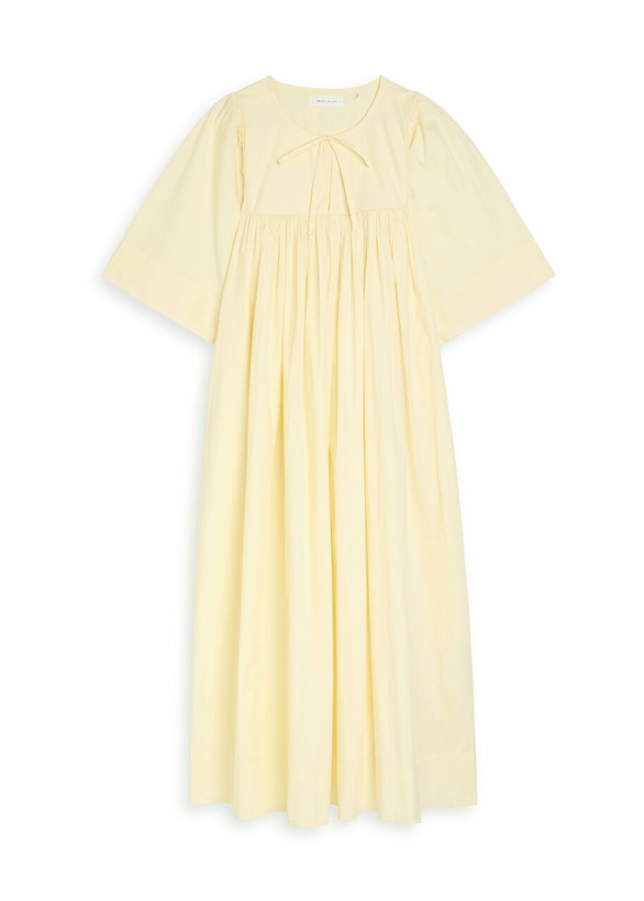 Photo: Skall Studio Nadja Pleated Cotton Midi Dress Cream