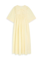 Skall Studio Nadja Pleated Cotton Midi Dress Cream