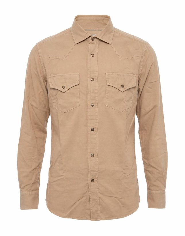 Photo: Brunello Cucinelli Mens Shirt Camel