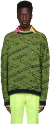 Versace Green 'La Greca' Sweater
