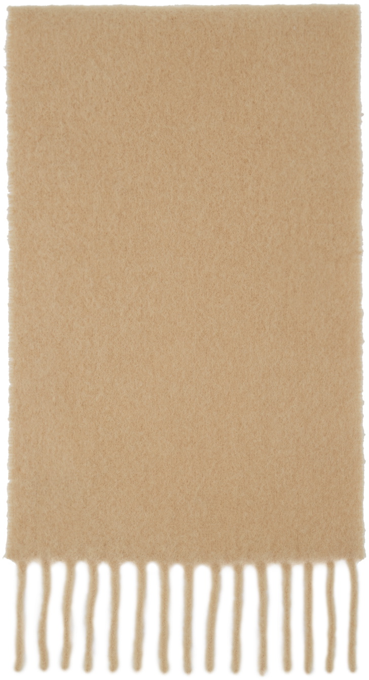 Maison Kitsuné Beige Baby Alpaca Scarf