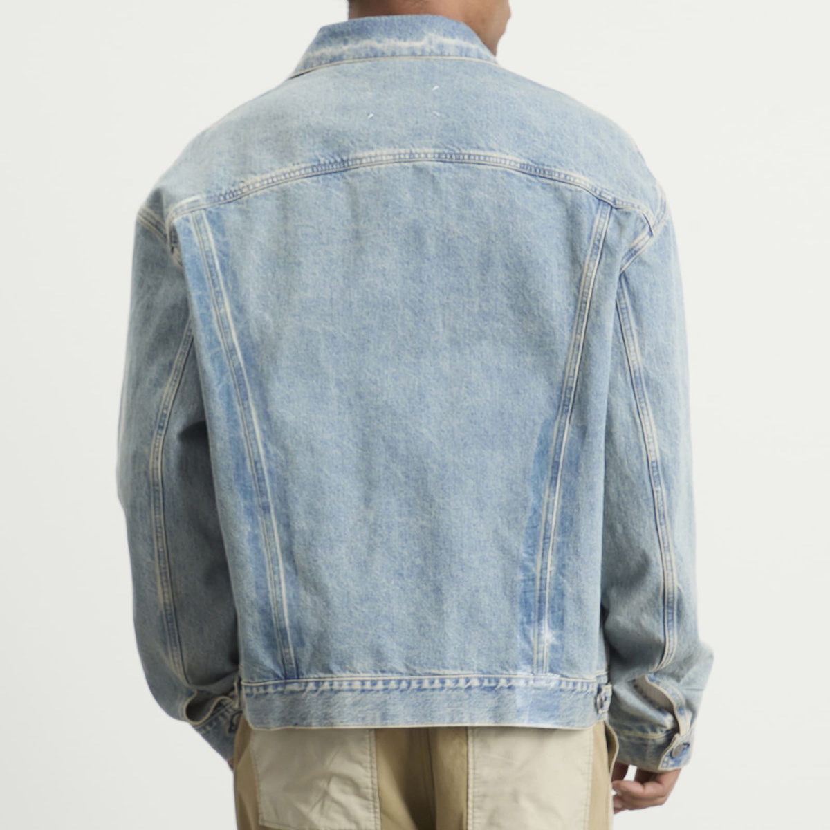 Maison Margiela Men's Taped Denim Jacket in Ice Blue