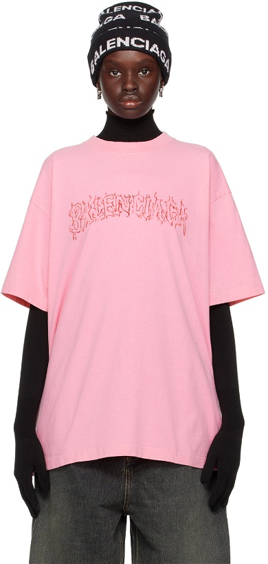 Photo: Balenciaga Pink Printed T-Shirt