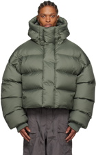 Entire Studios Green Hooded Down Jacket