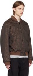 Moschino Brown Long Bomber Jacket