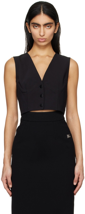 Photo: Dolce&Gabbana Black Button Vest