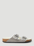 Arizona Shearling Two Strap Sandals in Grey