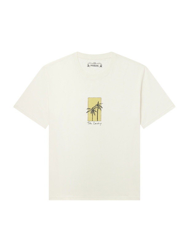 Photo: MANAAKI - The Landing Printed Cotton-Jersey T-Shirt - Neutrals