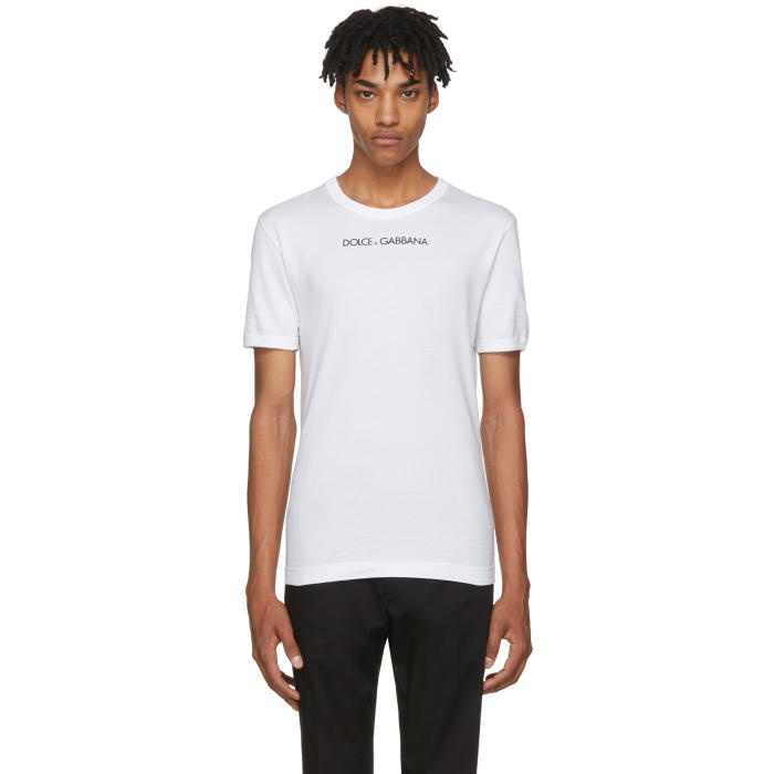 Photo: Dolce and Gabbana White Logo T-Shirt