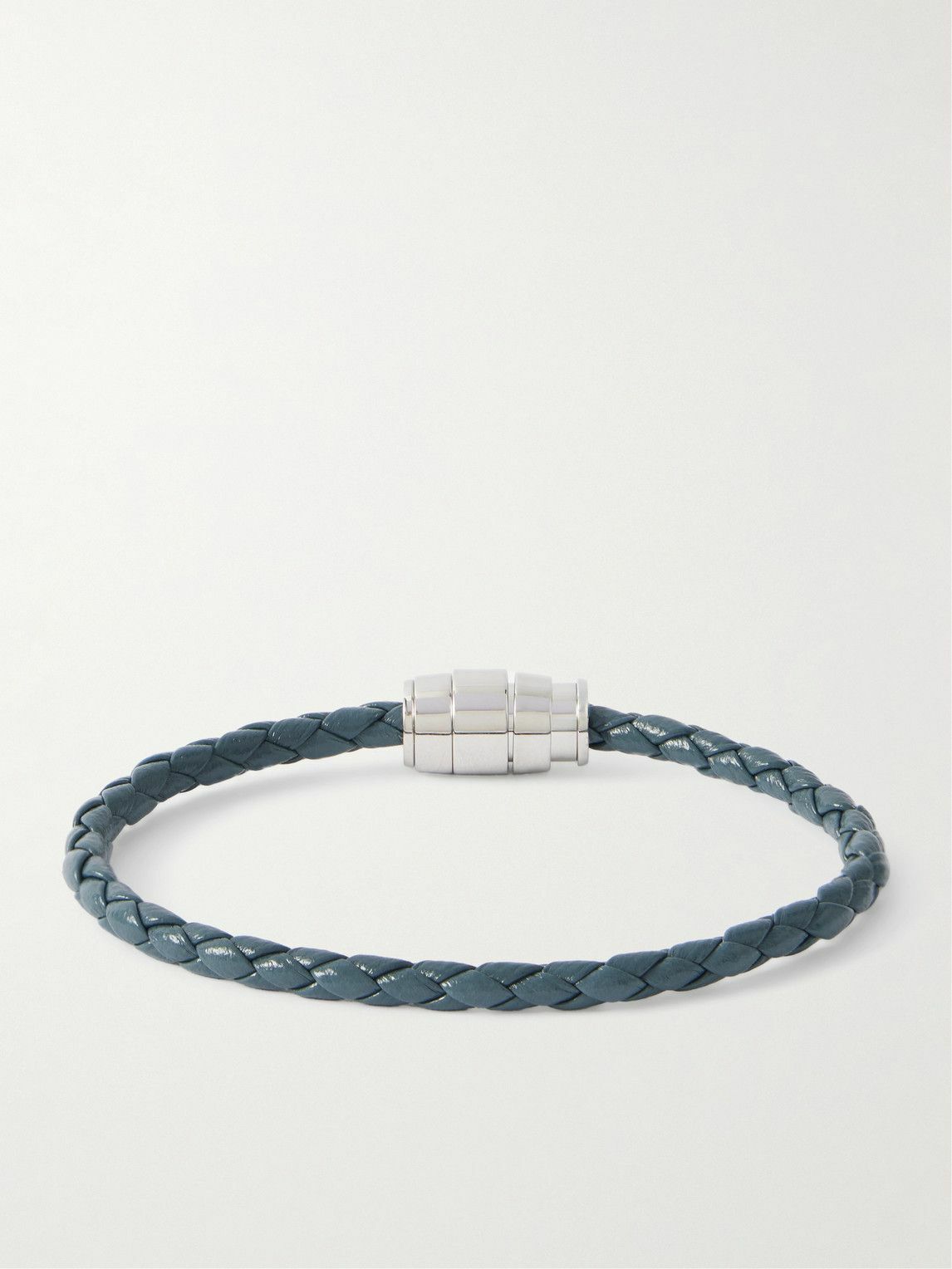 Montblanc - Meisterstück 3-Ring Stainless Steel and Woven Leather Bracelet