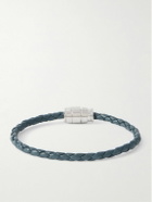 Montblanc - Meisterstück 3-Ring Stainless Steel and Woven Leather Bracelet