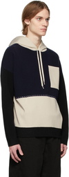 JW Anderson Navy & Off-White Colorblock Hoodie